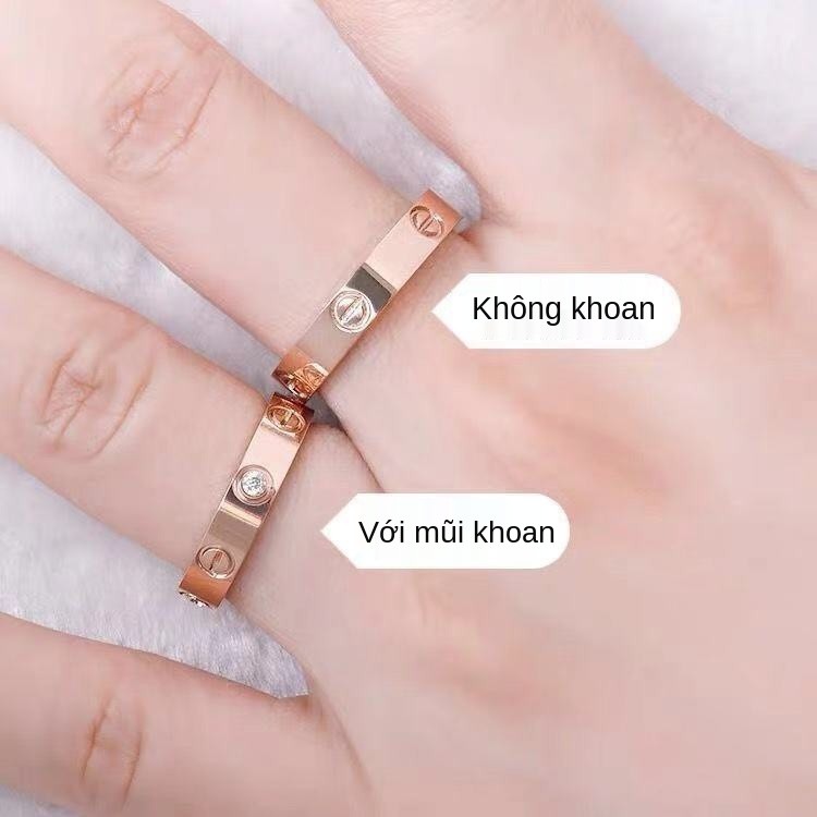 > Nhẫn Kajia màu 18K không phai bản rộng và hẹp của cặp đôi kim cương cổ điển nam nữ tặng người nổi tiếng cùng đoạn <