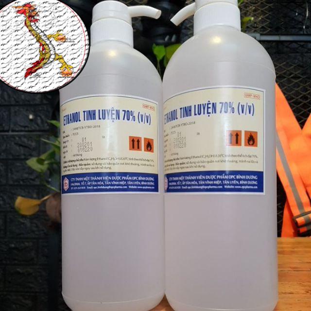 [TĂNG GEL OPC 100ML]CỒN rủa tay ETHANOL 70 ĐỘ chai 1l, Nước rửa tay khô diệt khuẩn ( SP CTY DƯỢC- OPC) CHAI 1L