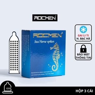Bao Cao Su Rocmen Cá Ngựa Xanh có Gai - Bạc Hà kéo dài thời gian hộp 3 cái