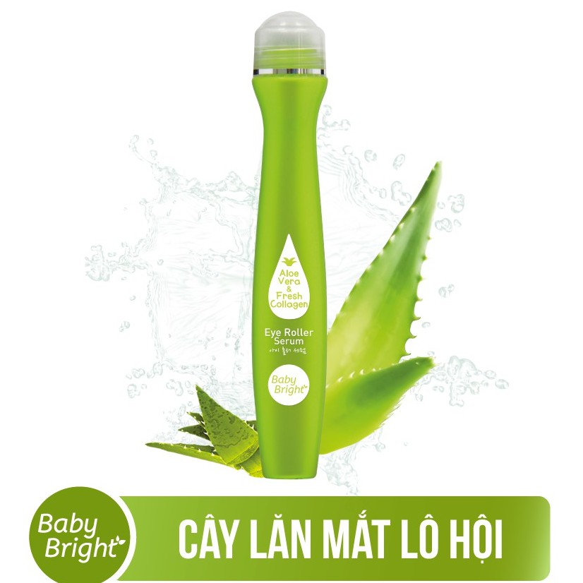 Bút lăn mắt lô hội và collagen tươi Baby Bright Aloe Vera & Fresh Collagen 15ml