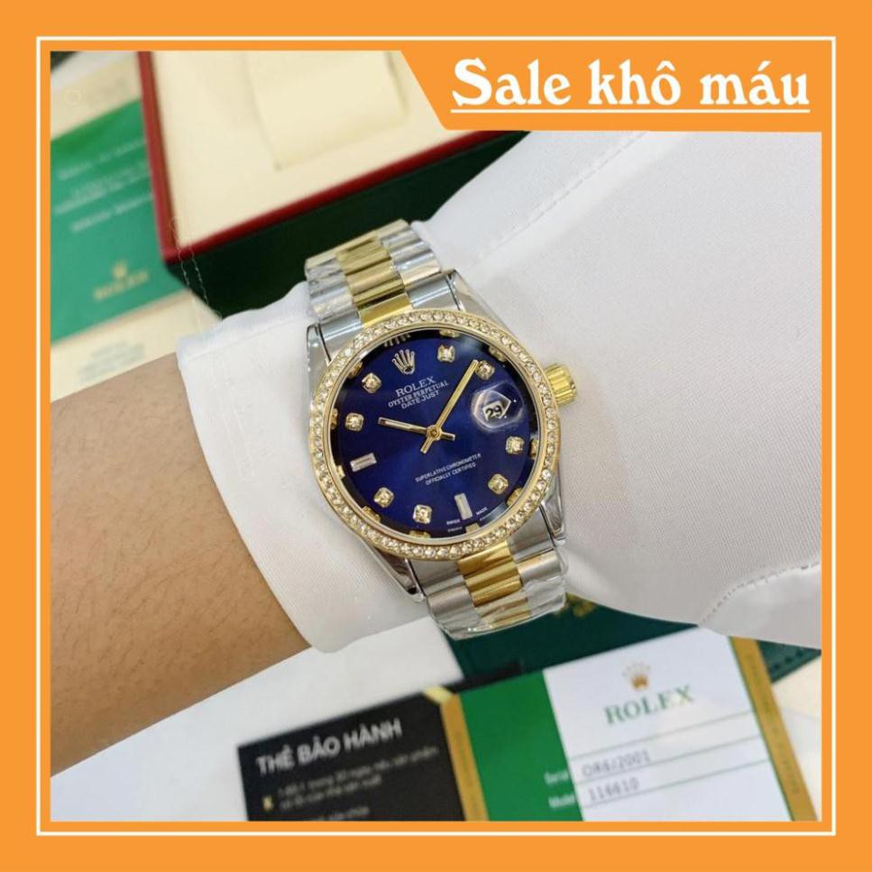 [Fullboxx 1:1] Đồng hồ nam Rolex - viền đá dây kim loại chống nước - DH501 SHOP133
