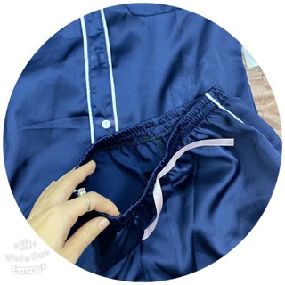 bộ ngủ lụa tim xanh/hồng