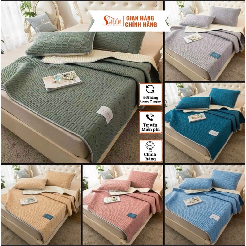 Chiếu điều hoà cao su non Tencel Latex Sheen bedding, hàng loại 1 siêu mềm mịn,mát (mẫu y hình)
