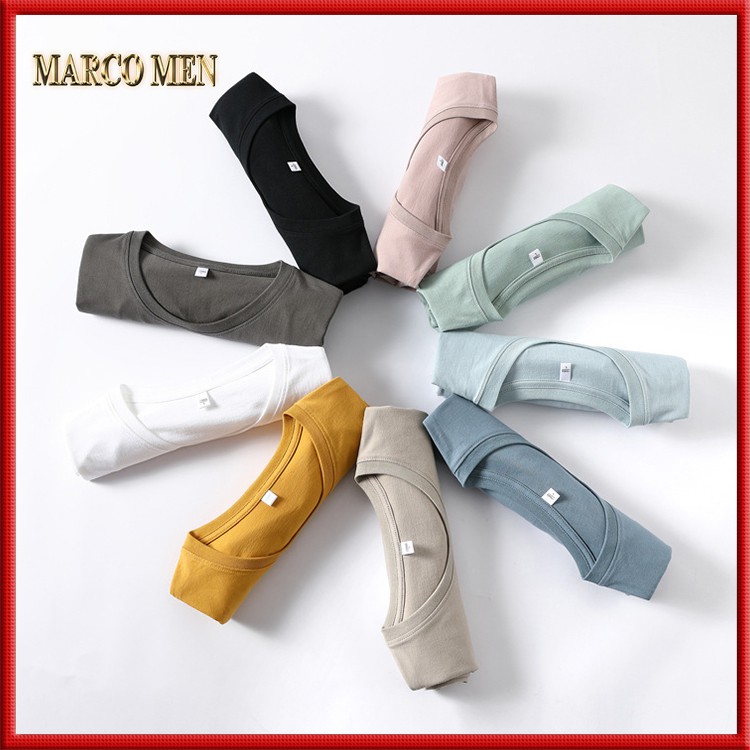 Áo thun nam nữ trơn vải cotton co giãn dày dặn thấm hút mồ hôi form Regular fit ATN01