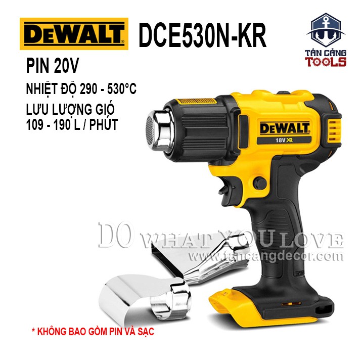 Máy Thổi Nhiệt Dùng Pin DeWalt 18V DCE530N-KR ( Thân Máy )