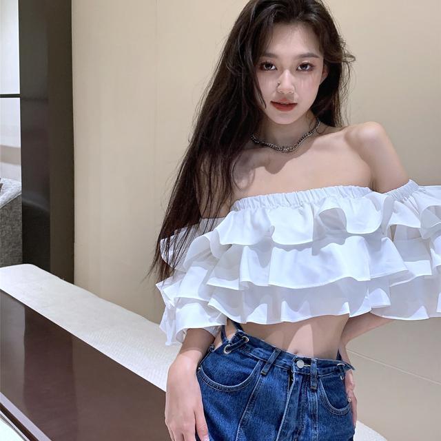 Áo Kiểu Tay Ngắn Trễ Vai Thời Trang Trẻ Trung Cho Nữáo trễ vai  tao bao