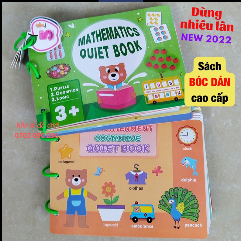 [Combo 3 quyển] Đồ Chơi Học Liệu Bóc Dán Montessori Thông Minh Cho Bé 17 Chủ Đề Dùng Nhiều Lần Giúp Bé Vừa Chơi Vừa Học