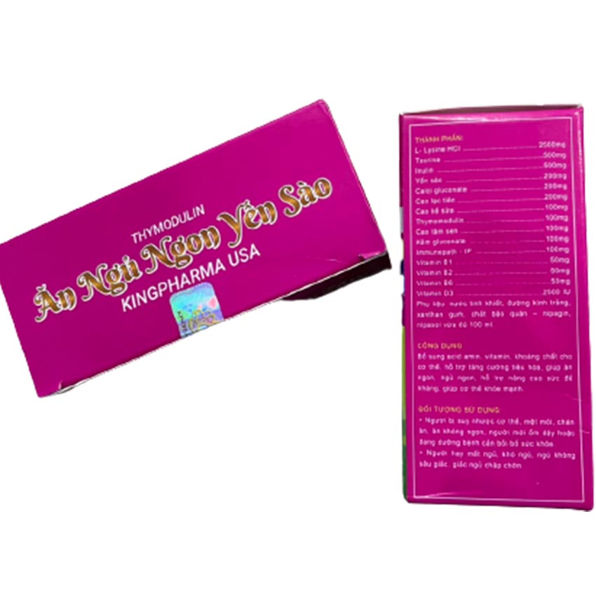 Thymodulin Ăn Ngủ Ngon Yến Sào Kingpharma USA bổ sung acid amin, vitamin &amp; khoáng chất cho cơ thể (hộp 20 gói) - Cvs