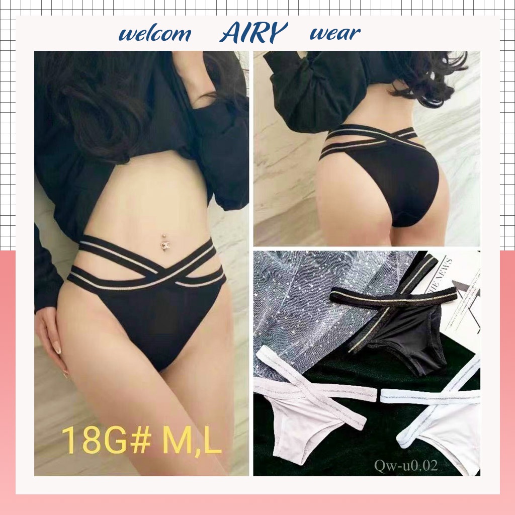 Quần lót cạp X sexy đan dây sexy gợi cảm cuốn hút chất liệu cotton cạp hếch cao AIRY 40-60kg QL016 | WebRaoVat - webraovat.net.vn