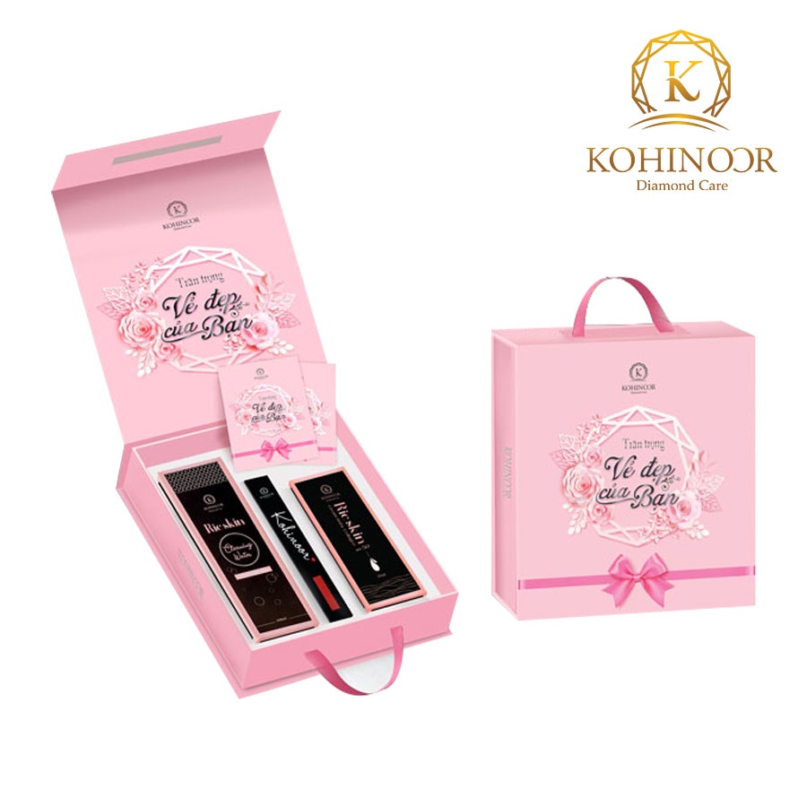Combo quà tặng Mỹ Phẩm Kohinoor: Kem Nền, Nước Tẩy Trang, Son