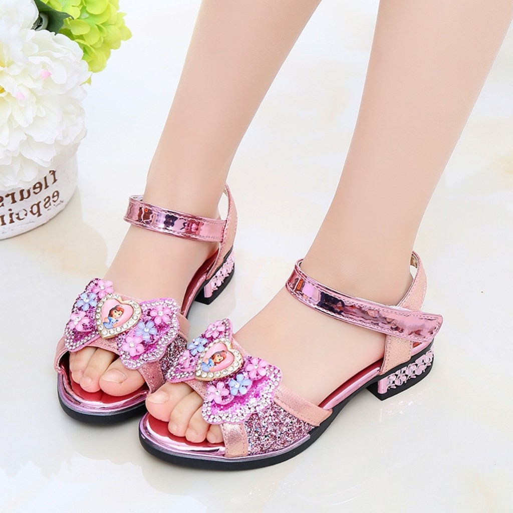 Dép Sandal Bé Gái ♥ FREESHIP ♥ Dép Quai Hậu Công Chúa Cao Gót Hàng Cao Cấp Size 26-36 Mã CC02