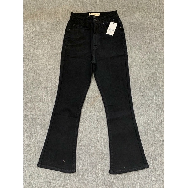 Quần Jean MANGO Nữ Ống Loe Cạp Cao Co Giãn Dài 95cm Tôn dáng VNXK