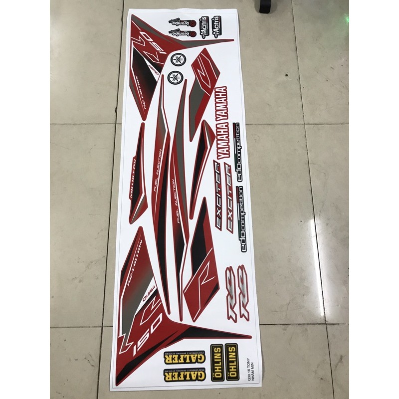 Tem rời exciter 150 rc đỏ đen