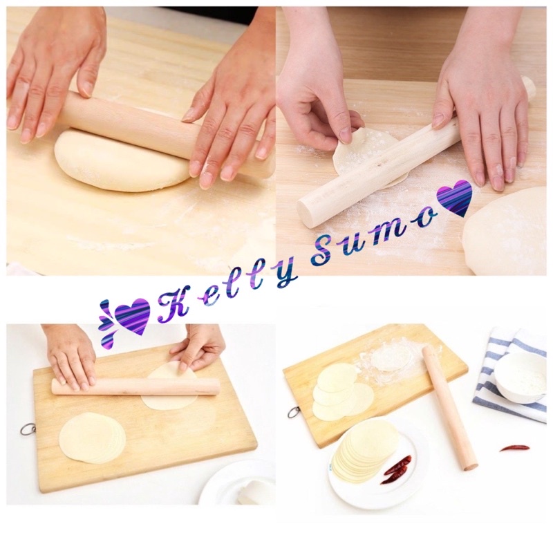 Cây lăn bột , cán bột làm bánh đa năng bằng gỗ 28cm