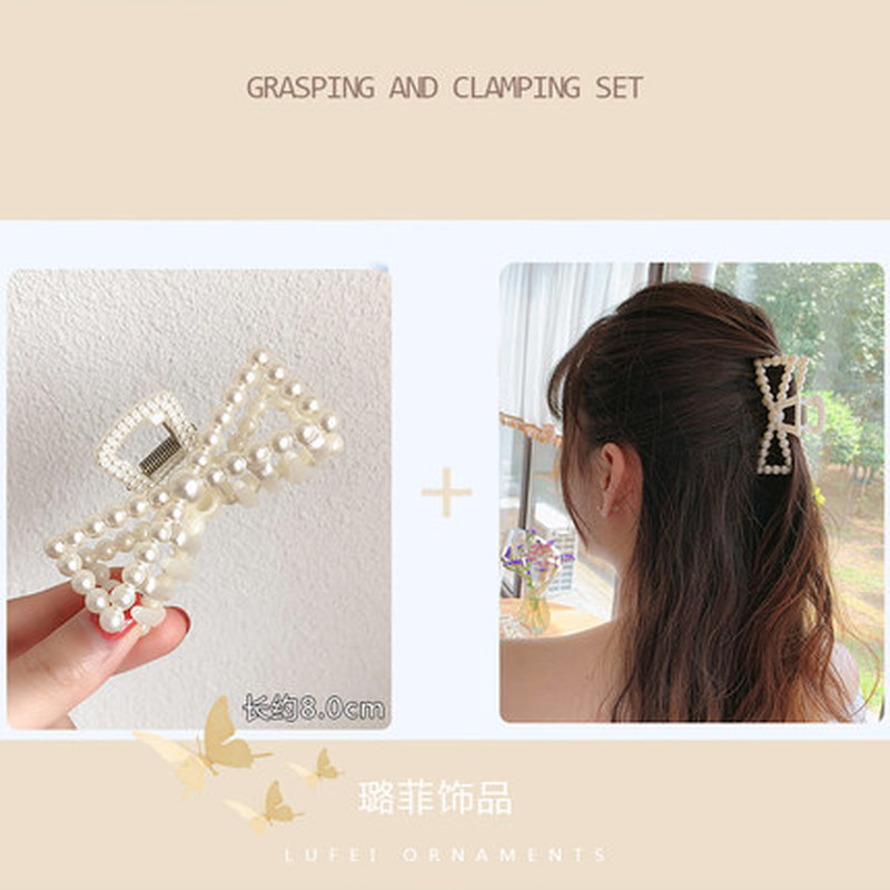 Kẹp Tóc Đính Ngọc Trai Nhân Tạo Đơn Giản Phong Cách Hàn Quốc