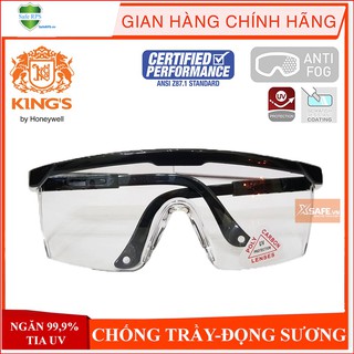 Kính bảo hộ King's Ky151 kính chống bụi, chống tia UV, chống trầy xước, đọng hơi sương (màu trắng trong)