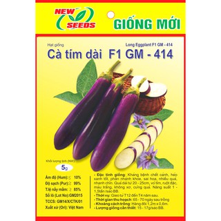 Hạt giống Cà tím dài F1 GM414 - Túi 1g