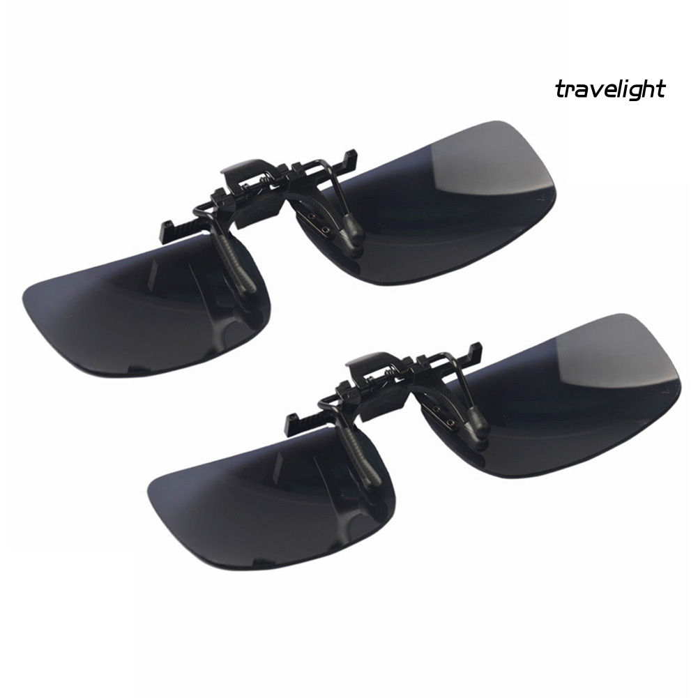 【TL】Polarized Lens Anti Glare UV Block Clip-on Flip-up Sunglasses Driving Glasses