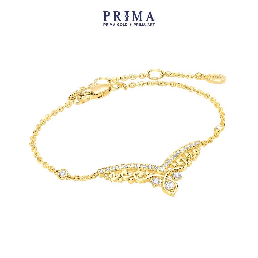 Lắc tay  18K PRIMA GOLD - Bộ sưu tập Petite Tiara - Hình Vương miện- Kích thước 16.5 cm - 105L0313