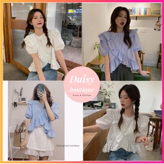 Áo Thô Bèo Lệch Tay Lửng Chất Thô Thái Daisy SP000495