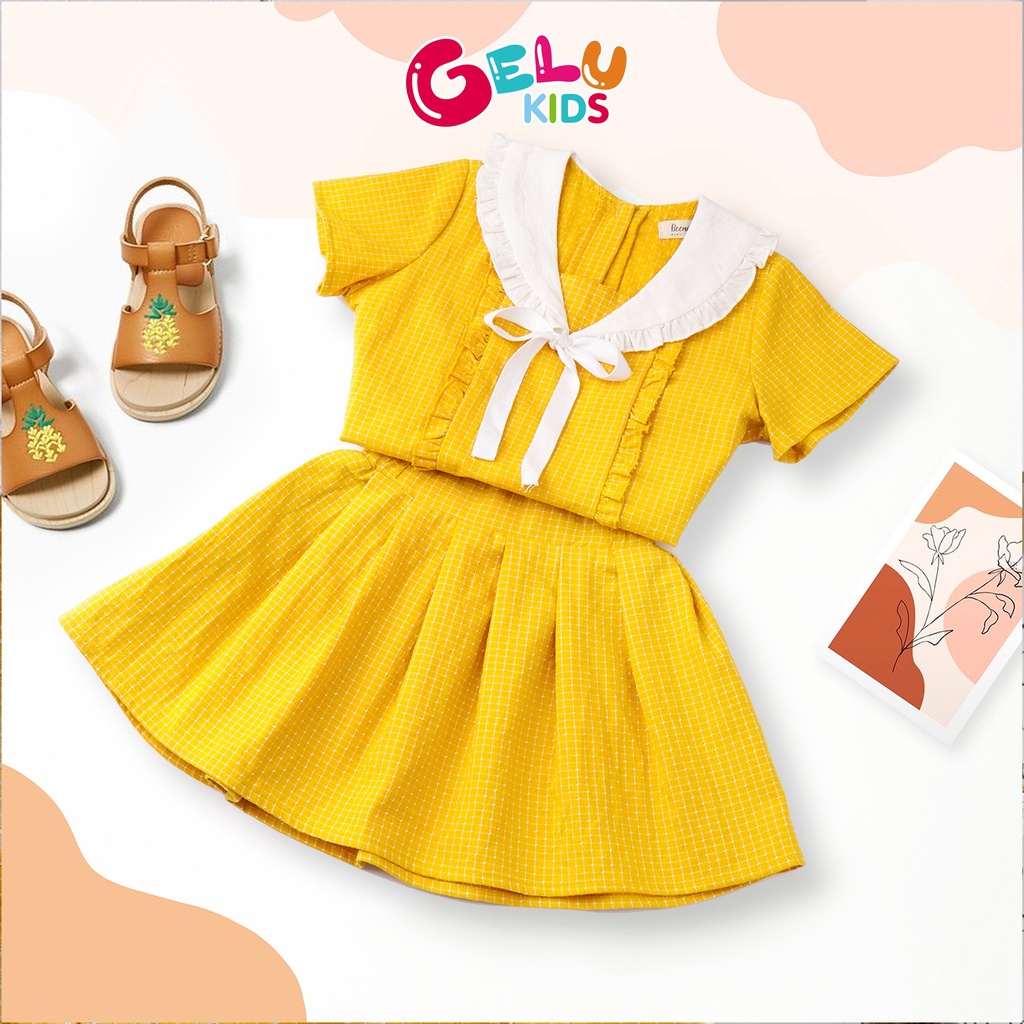 Váy cho bé gái GELU KIDS kẻ thô chất liệu thô mềm phong cách Hàn Quốc - SBG003