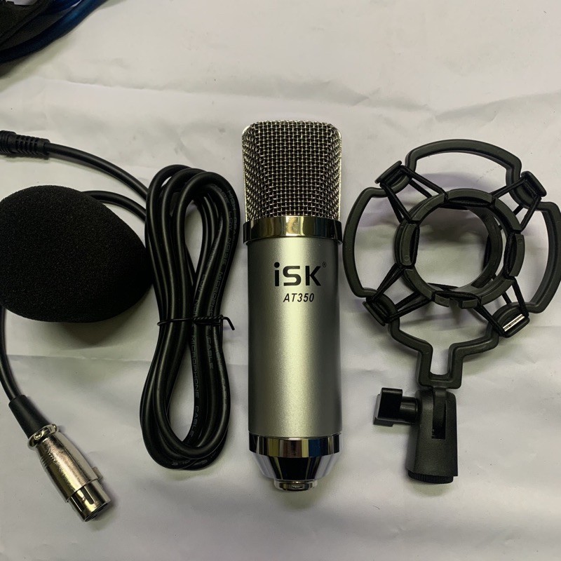 Combo thu âm mic isk AT350-Card H9 auto tun tặng kèm dây livestream 3 màu bh 6 tháng