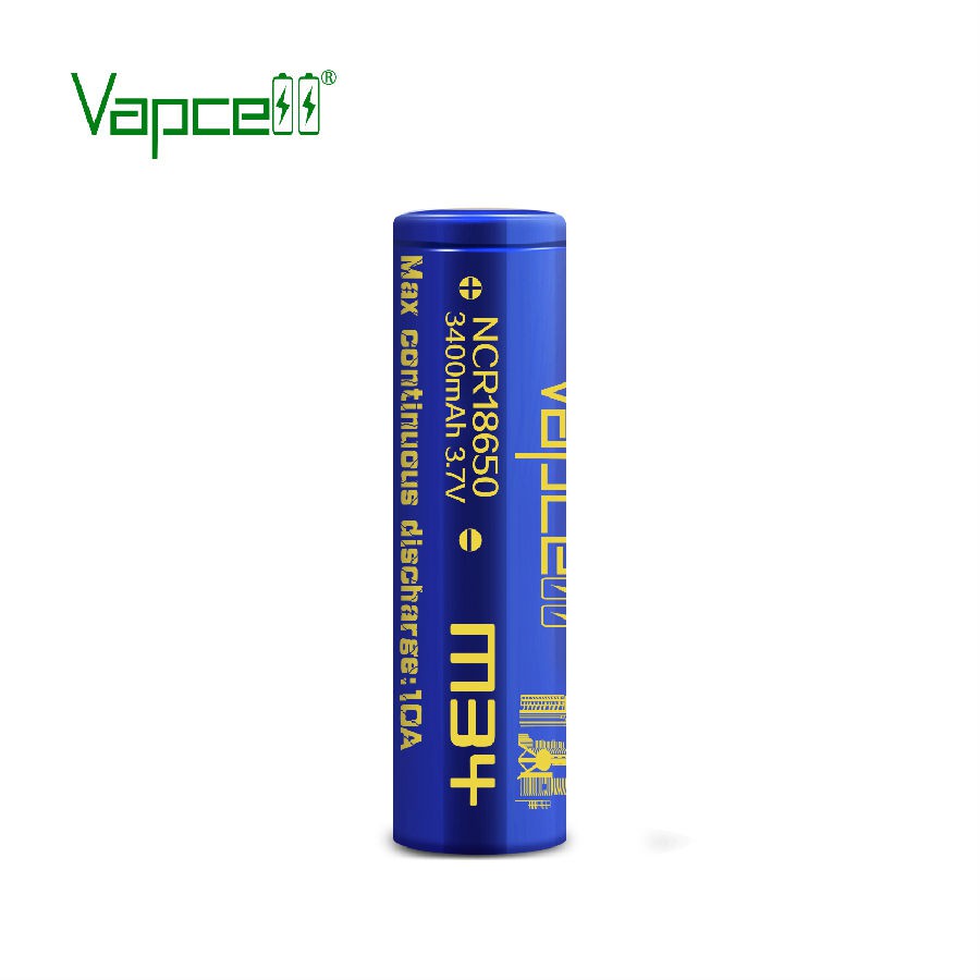 Vapcell NCR18650 M34 3400mah 10A-pin dung lượng cao cho đèn pin siêu sáng