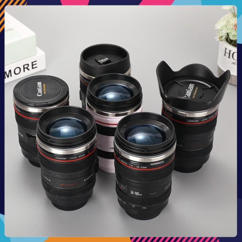 [Mẫu mới] Cốc Giữ Nhiệt Cà Phê Tự Động Khuấy Hình Ống Kính Lens Máy Ảnh