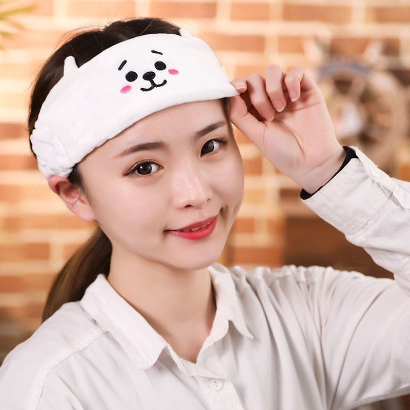 XiaoboACC Băng Đô Vải Lông Họa Tiết Hoạt Hình Phong Cách Hàn Quốc Thời Trang