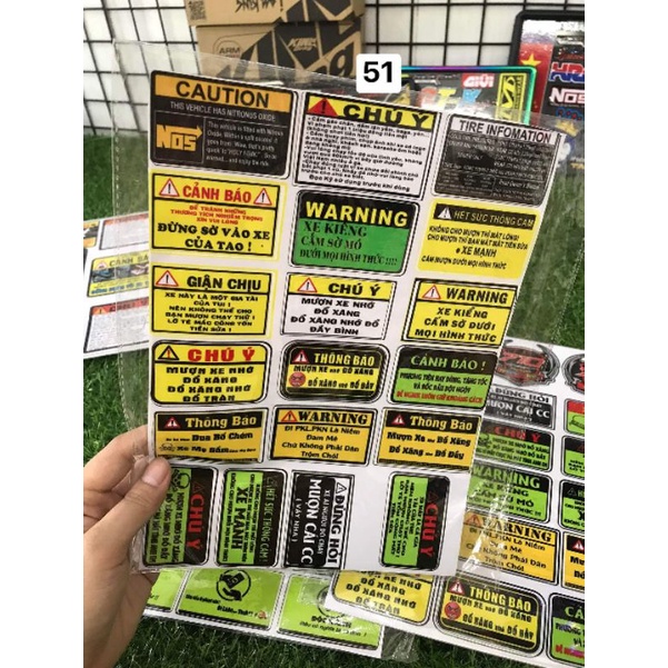 Sticker cảnh báo mẫu mới