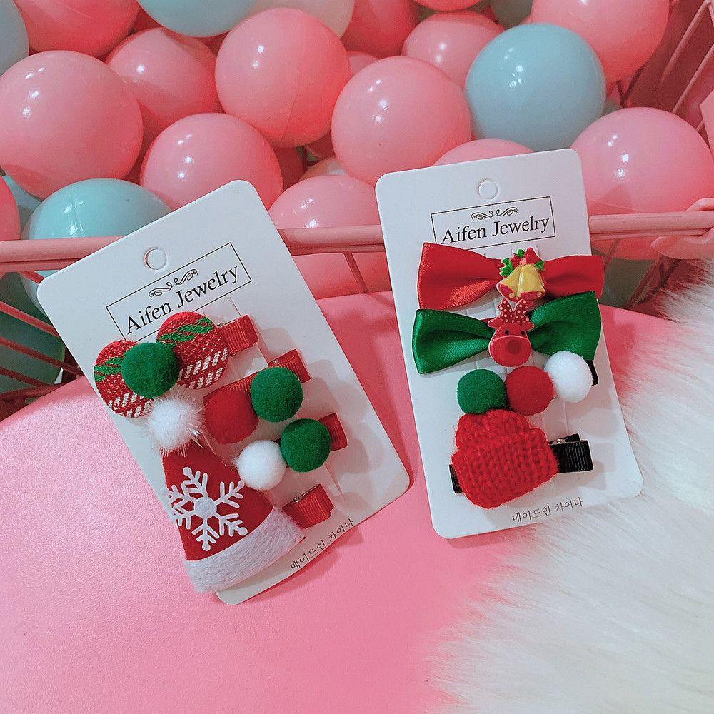 Bộ 2 / 4 Kẹp Tóc Hình Ông Già Noel Cho Bé