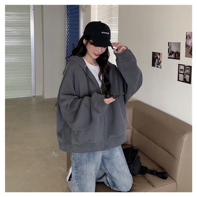 Áo khoác nỉ RUBY HOUSE86 chất nỉ ngoại hàng dầy, from to unisex, tay bồng, mũ 2 lớp, không xù HOT HOT