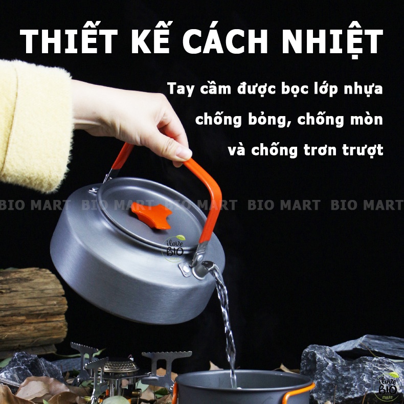 Bộ Nồi Nấu Ăn Dã Ngoại Hợp Kim Nhôm Gọn Nhẹ - Nồi Du Lịch Cắm Trại Dành Cho 2-3 Người Siêu Tiện Lợi - P014A