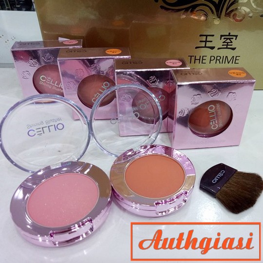 Phấn má Cellio Shining Blusher kèm chổi má