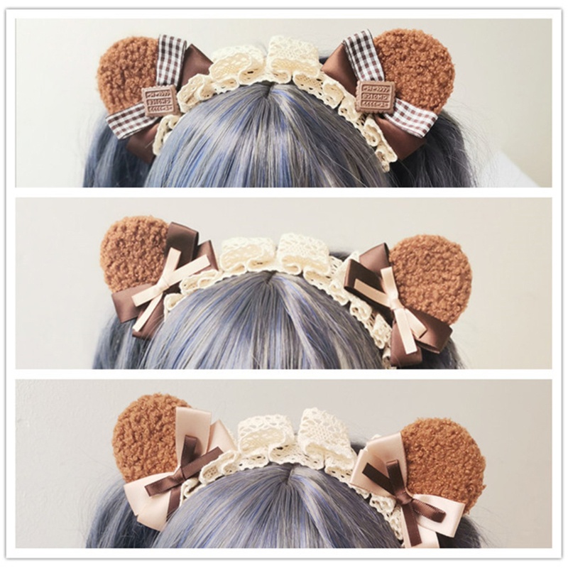 Băng Đô Tai Gấu Bông Phong Cách Lolita