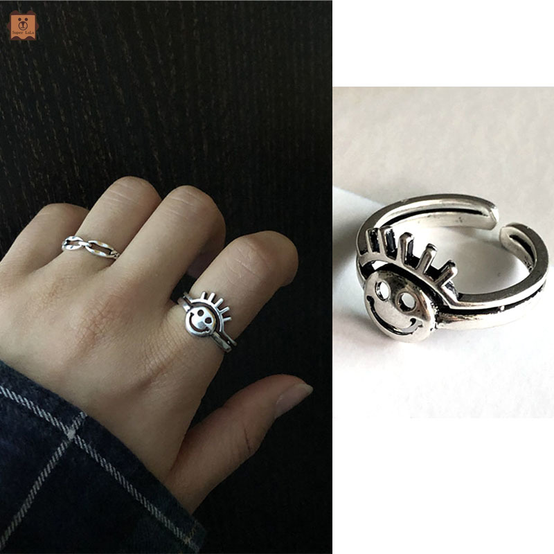 Nhẫn kim loại kiểu hở phong cách Punk trẻ trung năng động dành cho nam/nữ