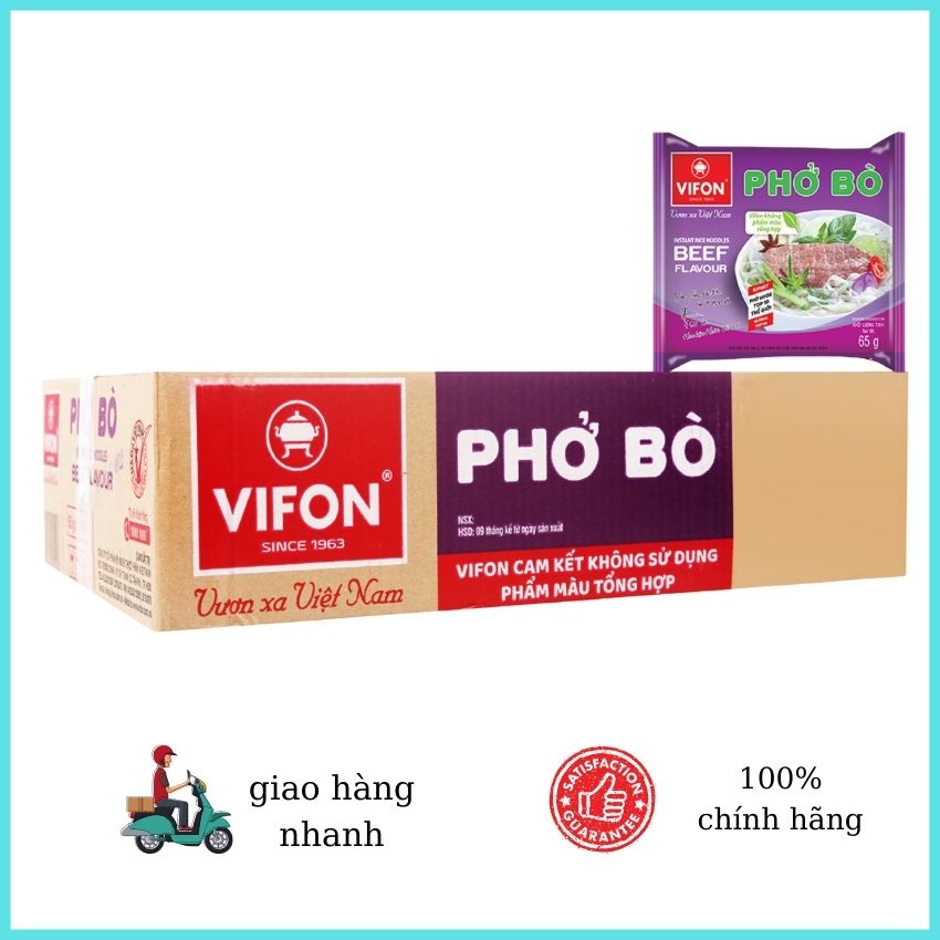 [HCM] Phở bò và Phở gà VIFON thùng 30 gói 65g MPVF01-Thương hiệu ACE-COOK