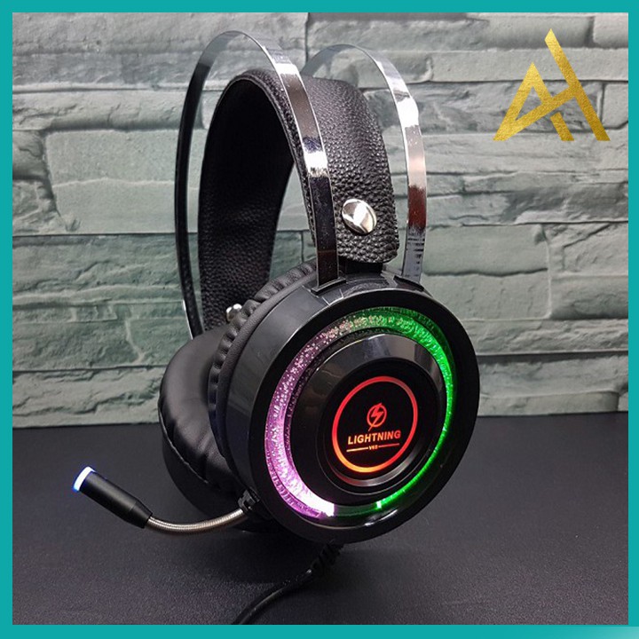 Tai Nghe Gaming Có Dây Headphone Chụp Tai LIGHTNING V6S LED 7 Màu - Tai Nghe Nhạc Máy Vi Tính Laptop Game Thủ Có Micro | BigBuy360 - bigbuy360.vn
