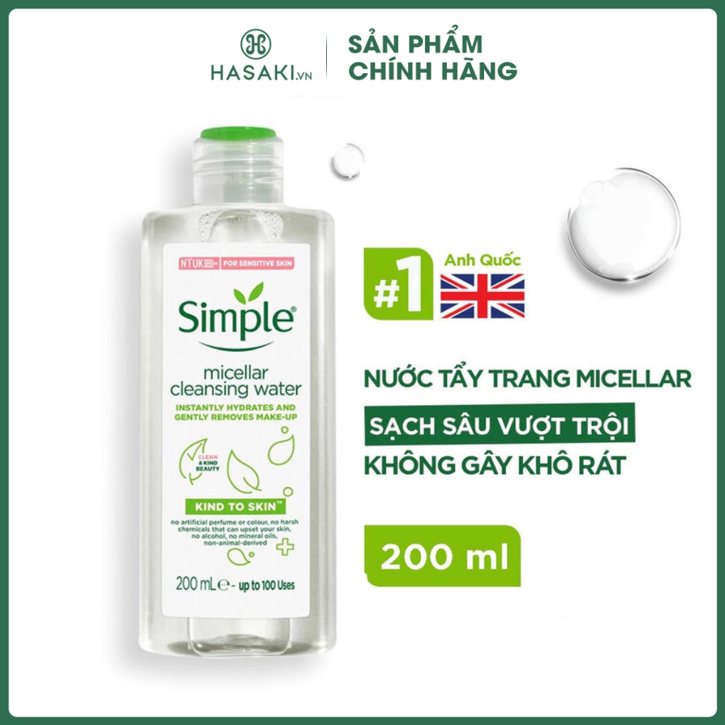 Nước Tẩy Trang Simple Dành Cho Da Nhạy Cảm 200ml