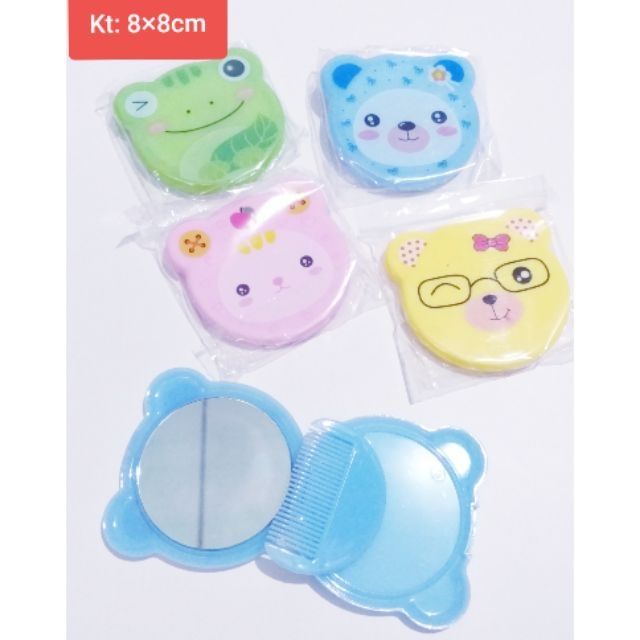 Gương kèm lược bỏ túi (kt: 8×8cm)