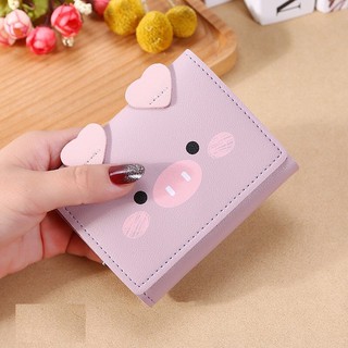 [CÓ VIDEO] [5 MÀU] Ví ngắn nữ cầm tay da cao cấp hình heo má hồng dễ thương 247V402 hot trend balotuixach247