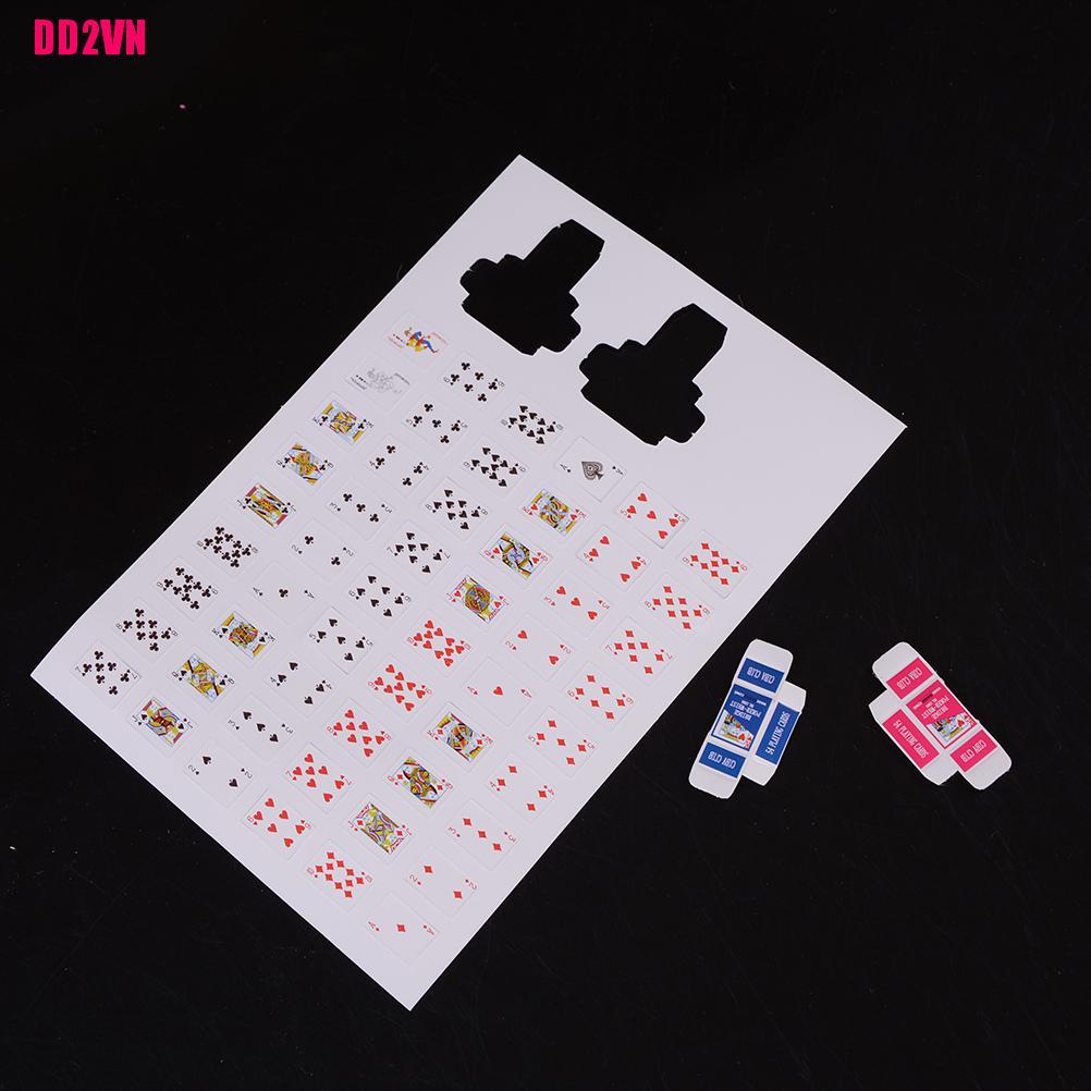 1 Bộ Bài poker mini Tỉ Lệ 1 / 12 Trang Trí Nhà Búp Bê