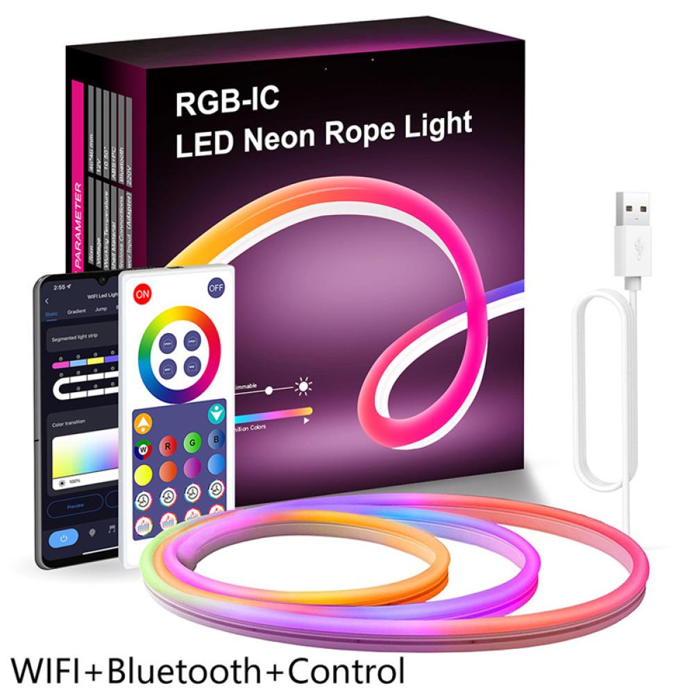Dây Đèn LED Màu Neon 3m USB 5V RGB Linh Hoạt Điều Khiển Từ Xa G7S7 Cho Giáng Sinh Halloween