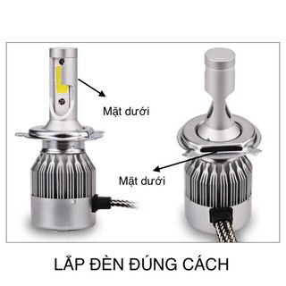 Đèn Pha Siêu Sáng C6 Led 2 Bóng Chân H4