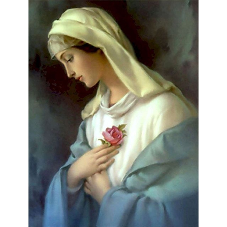 Bộ Tranh Thêu Chữ Thập DIY Hình Chúa Jesus Và Đức Mẹ