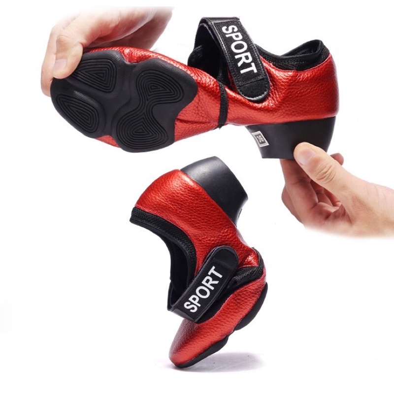 GIÀY TẬP KHIÊU VŨ BƠ GIÀY TẬP KHIÊU VŨ DA PHỐI LƯỚI ÊM, THOÁNG TN001 + tặng kèm túi giày xinh xắn
