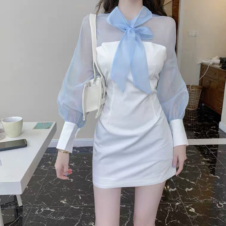 Đầm Voan Tay Phồng Phối Nơ Xinh Xắn Dành Cho Nữ | BigBuy360 - bigbuy360.vn