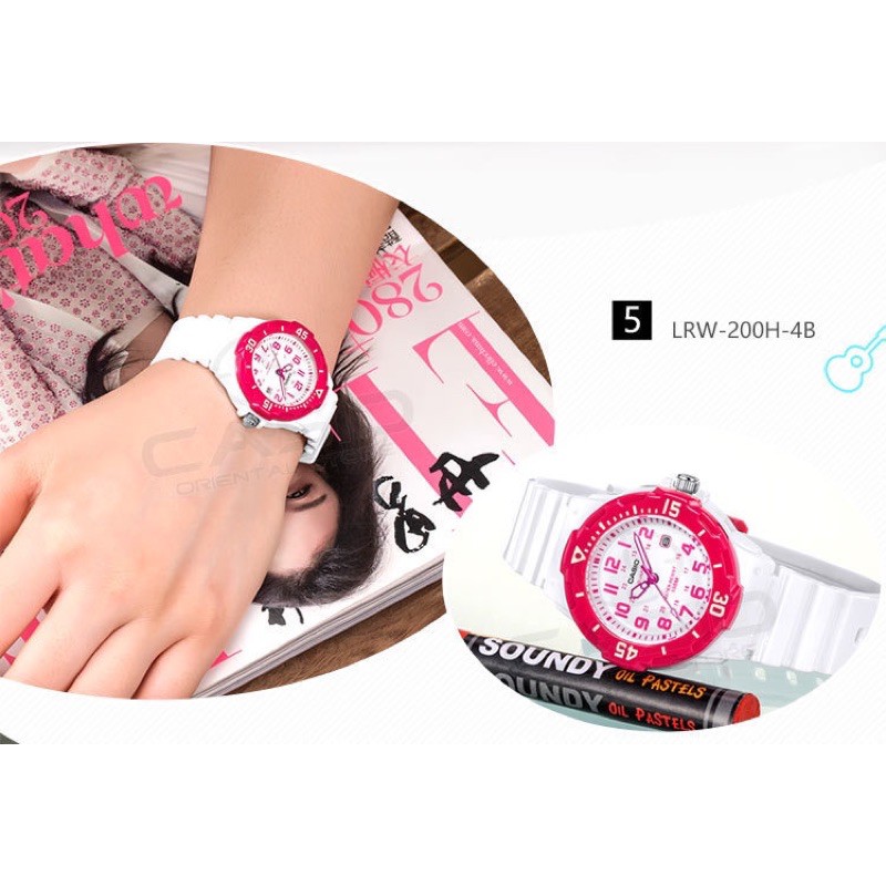 Đồng hồ nữ dây nhựa Casio chính hãng Anh Khuê LRW-200H-4BVDF