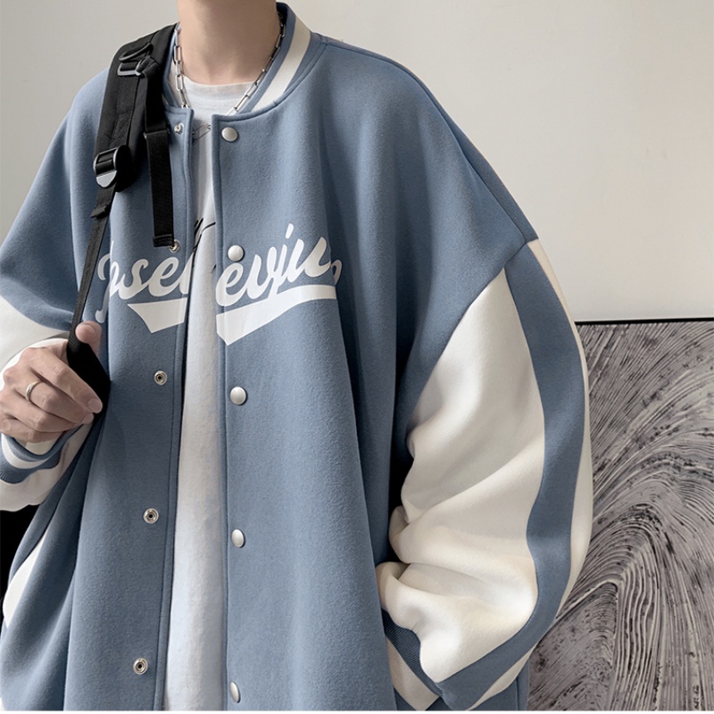 Áo khoác bóng chày dáng rộng thời trang thu đông