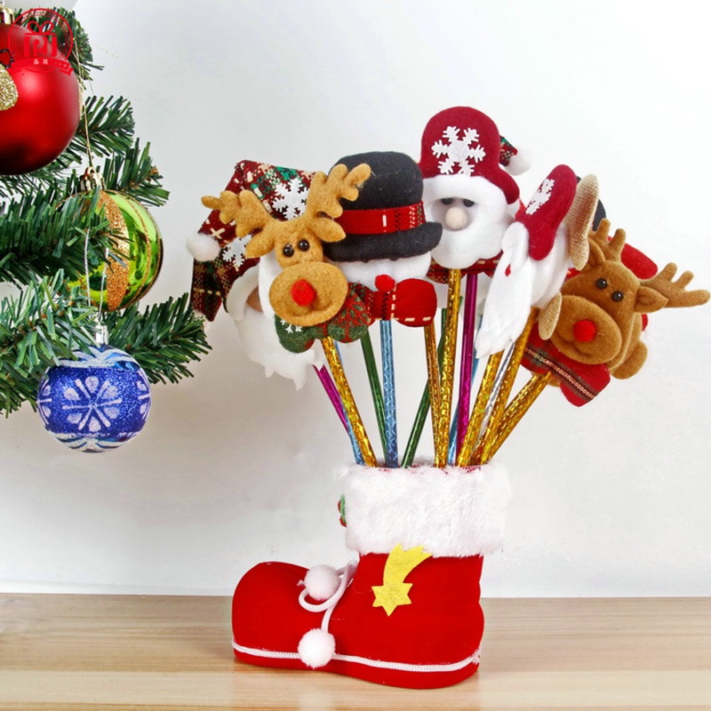 Bút Bi Hình Ông Già Noel / Người Tuyết / Tuần Lộc Nhỏ Xinh Sáng Tạo Làm Quà Tặng Giáng Sinh Cho Bé